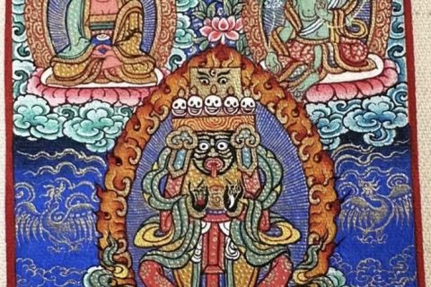 编号118-6377624：彩绘小唐卡-扎基拉姆（长方形·5*4CM左右）