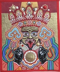 编号118-6427495：彩绘小唐卡-扎基拉姆（长方形·5*4CM左右）