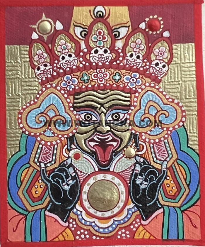 编号118-6427495：彩绘小唐卡-扎基拉姆（长方形·5*4CM左右）