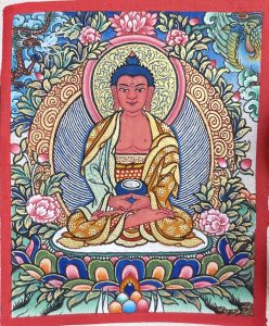 编号118-8811074：彩绘小唐卡-阿弥陀佛（长方形·5*4CM左右）