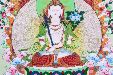 编号138-126542：彩绘唐卡-虚空藏菩萨（72*50CM左右）