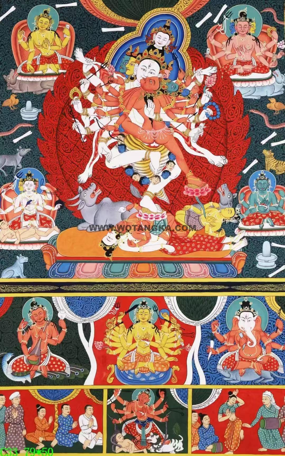编号138-127412:彩绘唐卡-喜金刚(79*50CM左右)