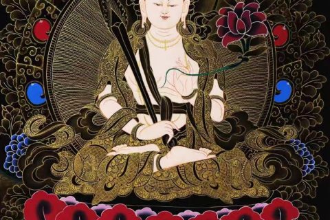 编号138-129712：黑金唐卡-虚空藏菩萨（75*57CM左右）