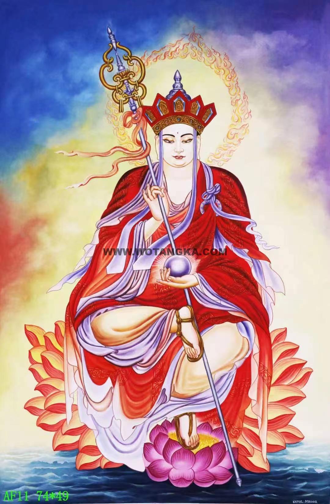 编号138-212411:彩绘唐卡-地藏王菩萨(74*49CM左右)