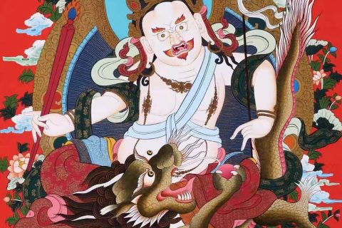 编号138-274271：彩绘唐卡-白财神（75*53CM左右）