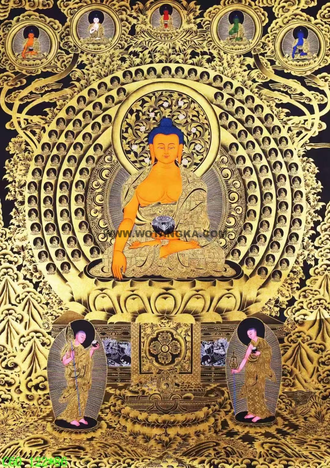 编号138-362871:黑金唐卡-释迦牟尼佛(122*86CM左右)