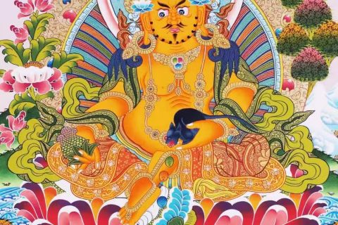 编号138-449213：彩绘唐卡-黄财神（70*50CM左右）