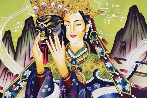 编号138-449753：彩绘唐卡-扎基拉姆（59*44CM左右）