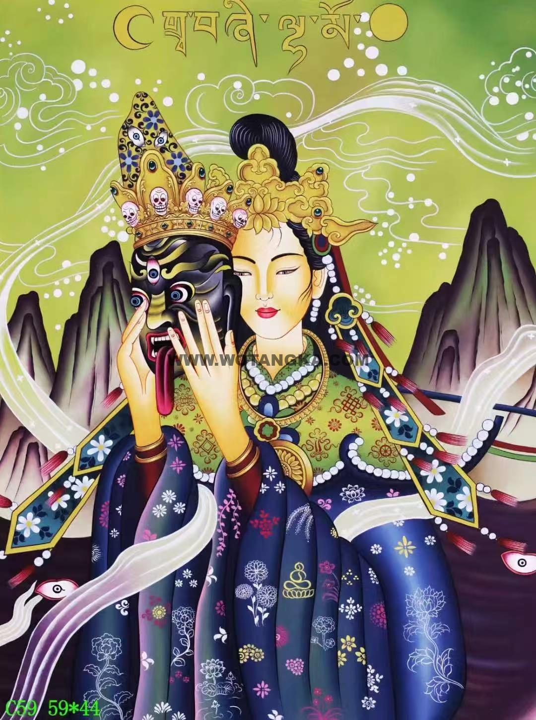 编号138-449753:彩绘唐卡-扎基拉姆(59*44CM左右)