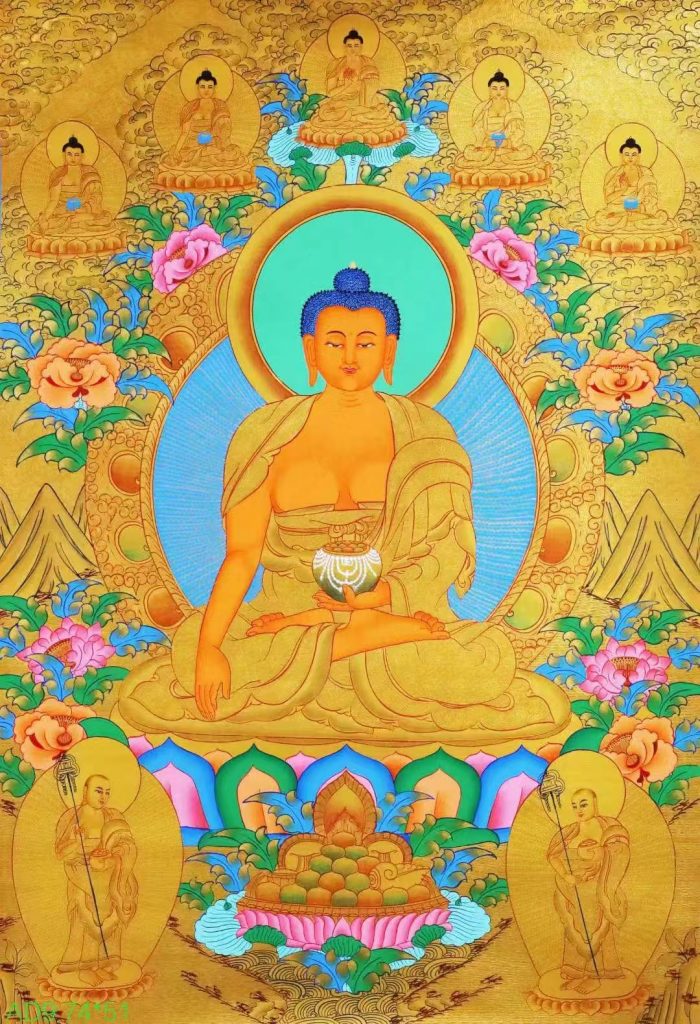 编号138-451473：黄金唐卡-释迦牟尼佛（74*51CM左右）