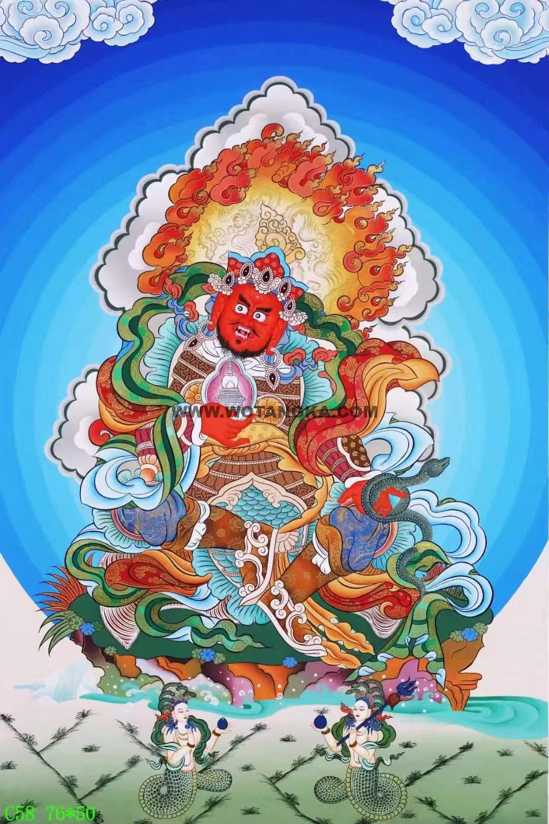 编号138-635975:彩绘唐卡-西方广目天王(76*50CM左右)