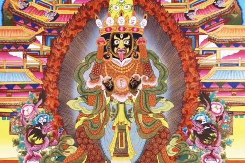 编号138-639711：彩绘唐卡-扎基拉姆（76*57CM左右）