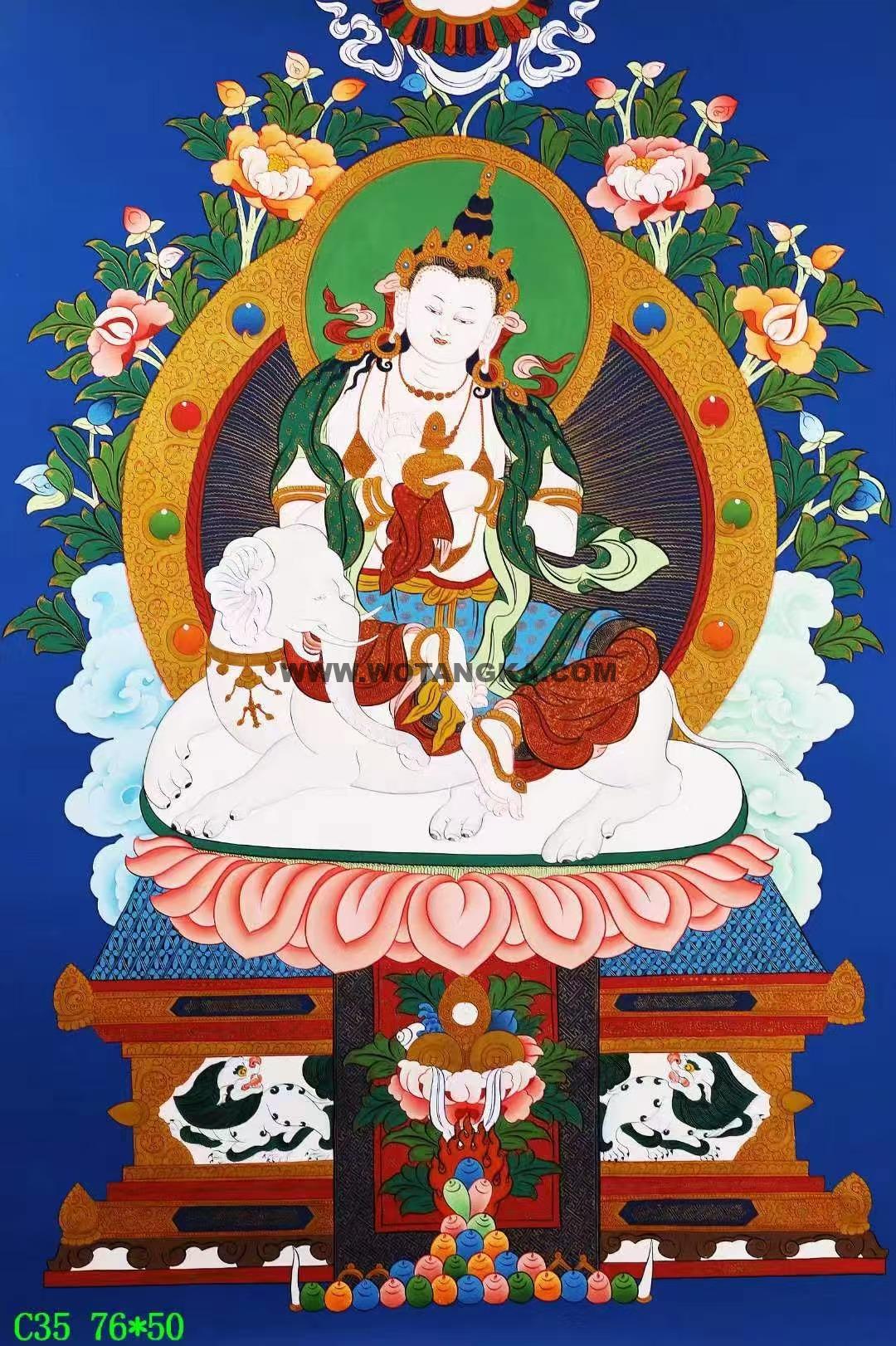 编号138-668741:彩绘唐卡-普贤菩萨(76*50CM左右)