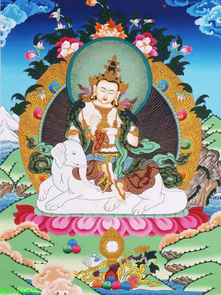 编号138-726471：彩绘唐卡-普贤菩萨（60*45CM左右）