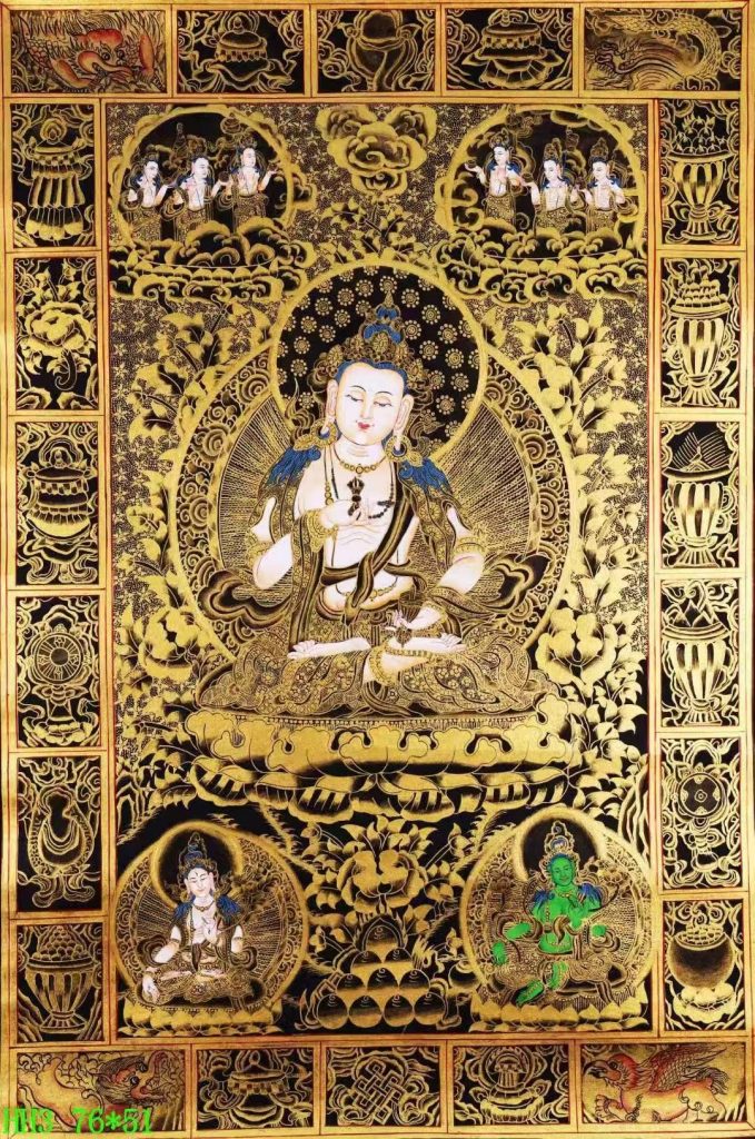 编号138-727113：黑金唐卡-金刚萨埵（76*51CM左右）