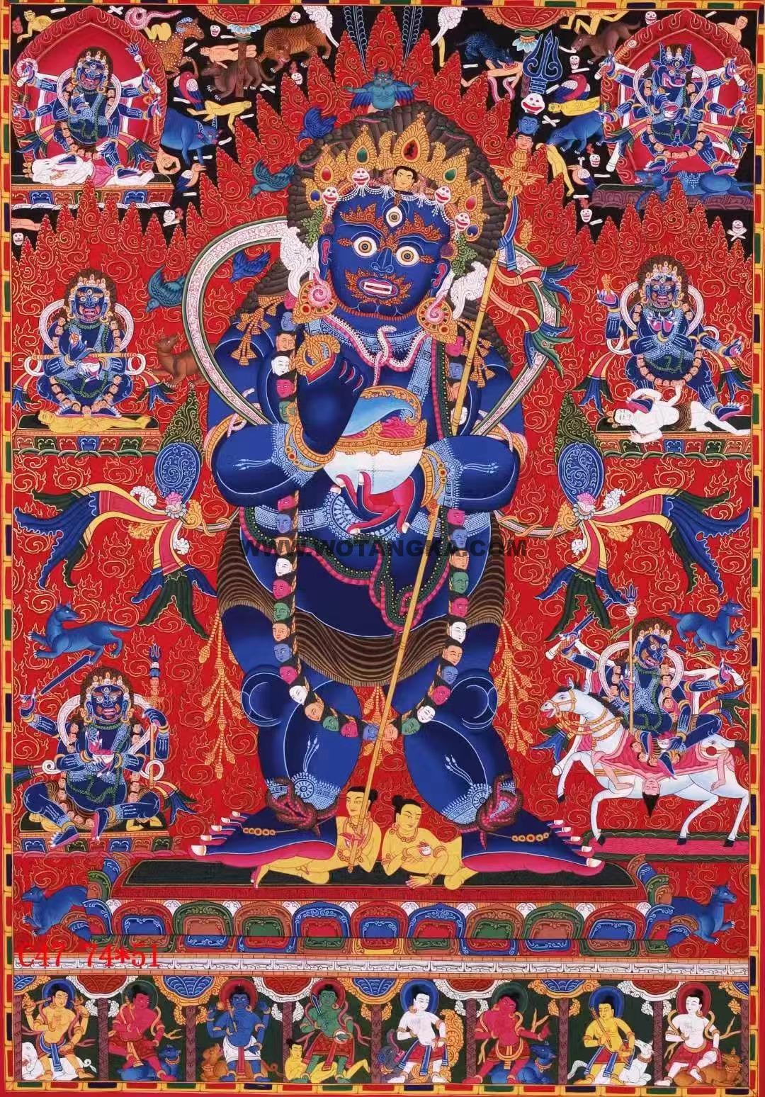 编号138-823117：彩绘唐卡-宝帐护法（74*51CM左右）