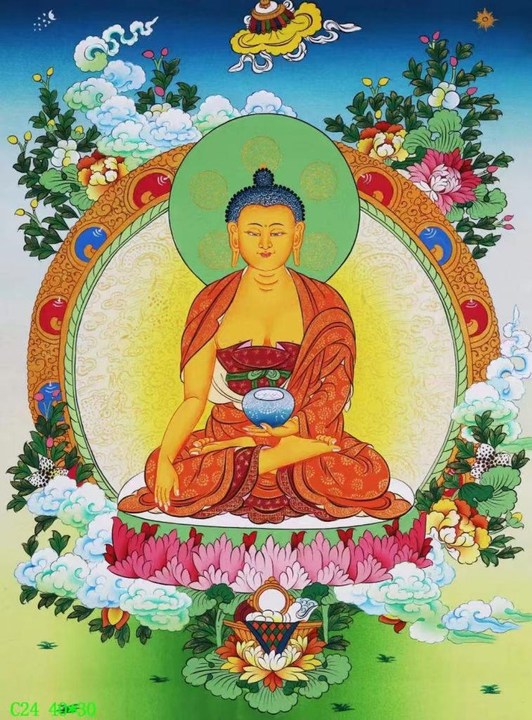 编号138-828411：彩绘唐卡-释迦牟尼佛（40*30CM左右）