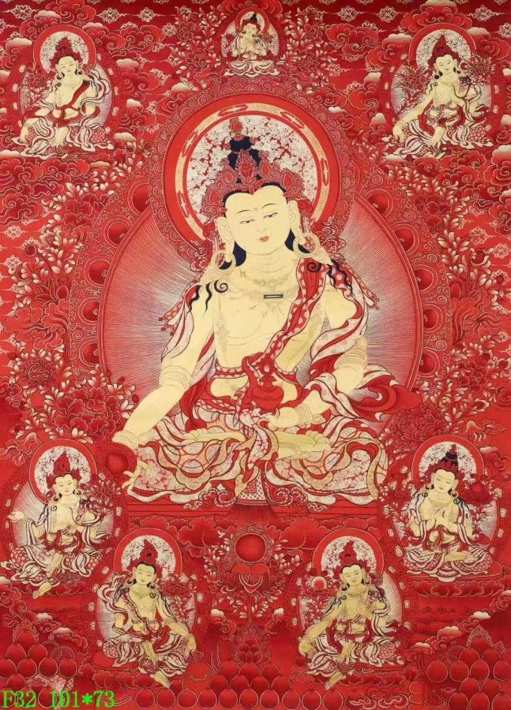 编号138-912371：红金唐卡-地藏王菩萨（101*73CM左右）