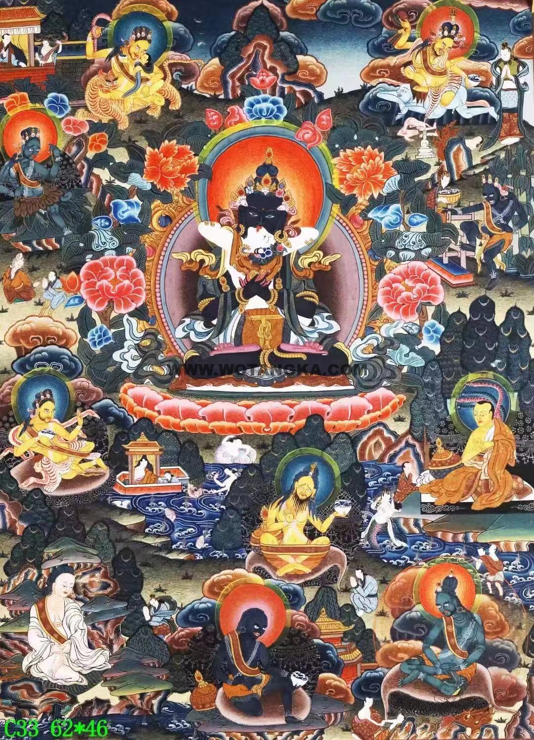 编号138-923977:彩绘唐卡-金刚总持佛(62*46CM左右)