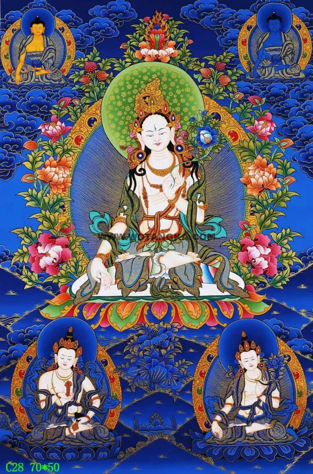 编号138-936749:蓝金唐卡-白度母(70*50CM左右)
