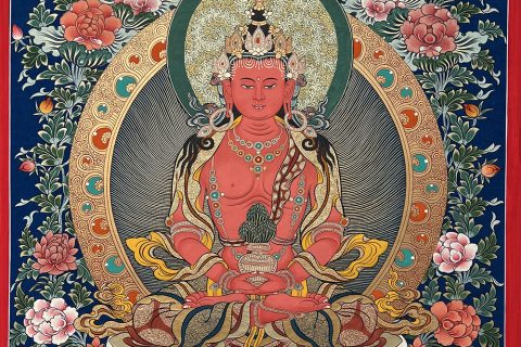 编号188-624302：彩绘唐卡-长寿佛（70*50CM左右）