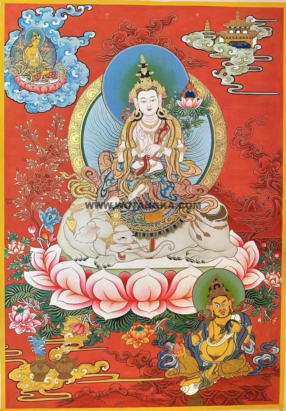 编号188-686625:红金唐卡-普贤菩萨(80*60CM左右)