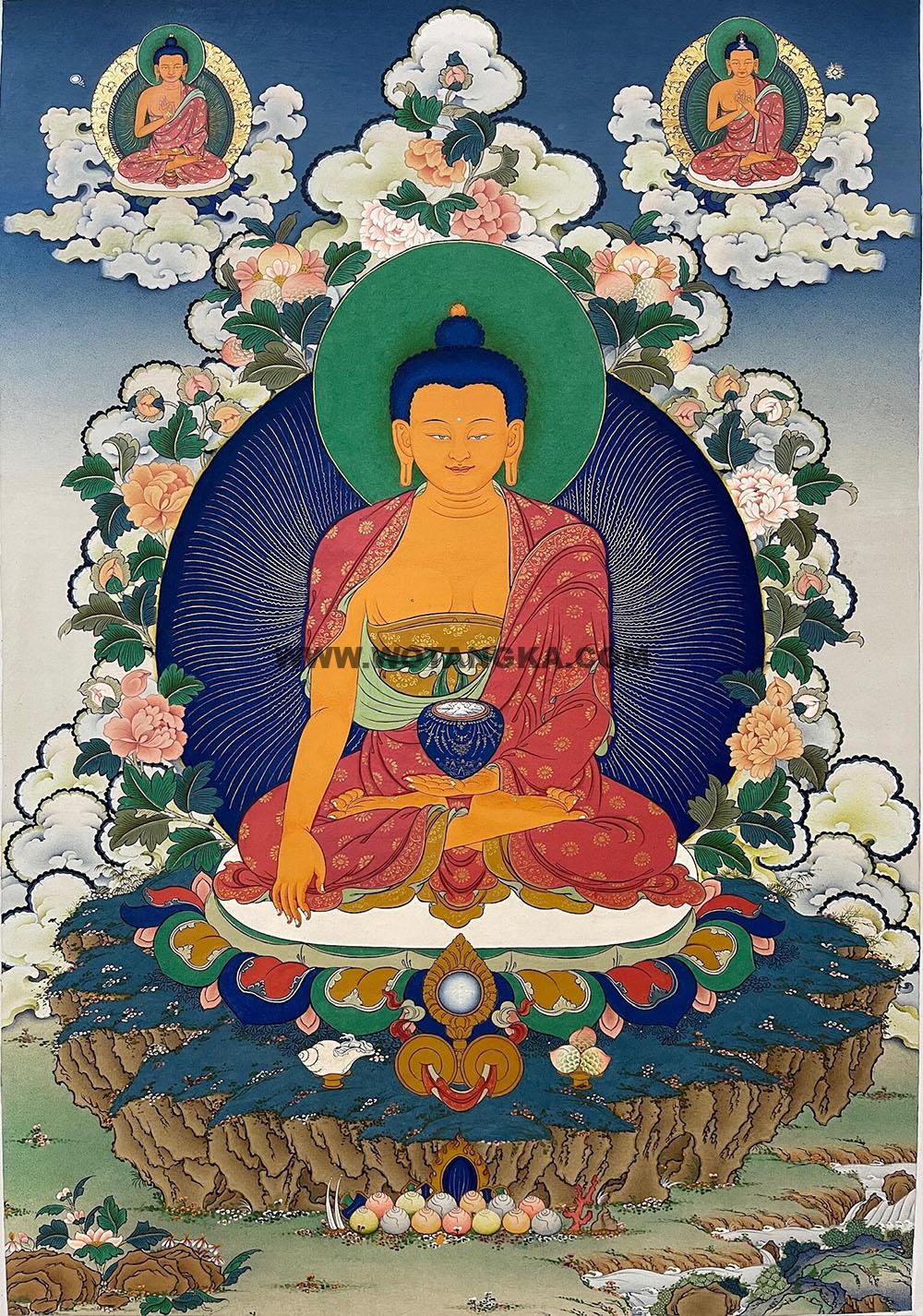 西藏-阿秋·画院:彩绘唐卡-释迦牟尼佛(60*45CM左右)