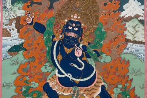 编号188-709760：彩绘唐卡-金刚手菩萨（40*30CM左右）