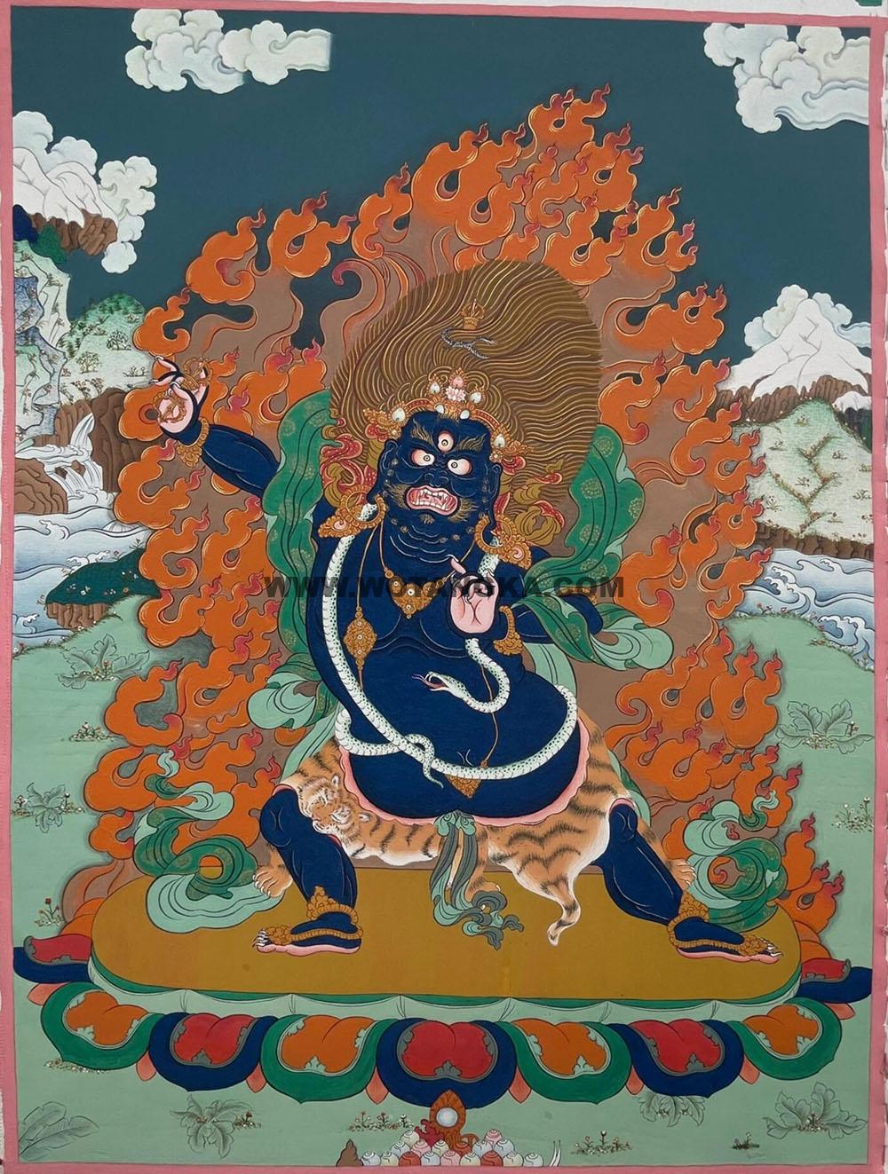 |已结缘·可定制|唐卡寄卖编号:JM·188-709760-金刚手菩萨力量本尊吉祥供养图(彩唐)