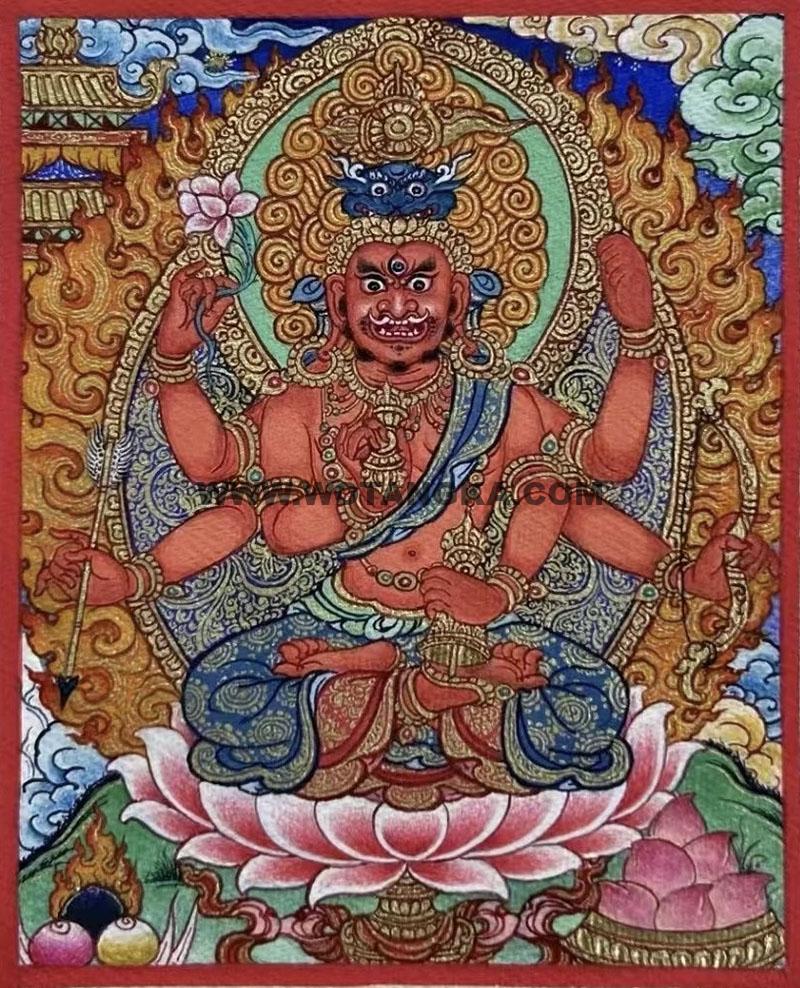 编号118-1160186：彩绘小唐卡-爱染明王（长方形·5*4CM左右）