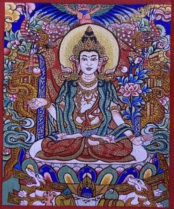 编号118-2208217：彩绘小唐卡-大势至菩萨（长方形·5*4CM左右）