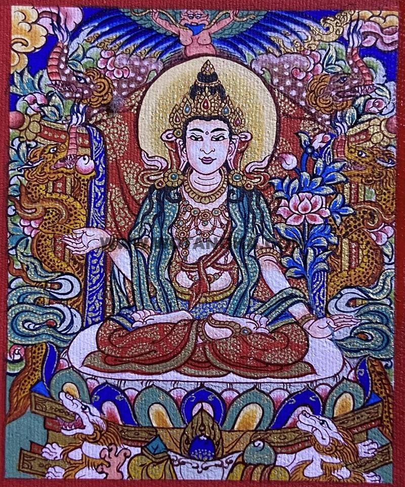 编号118-2208217：彩绘小唐卡-大势至菩萨（长方形·5*4CM左右）