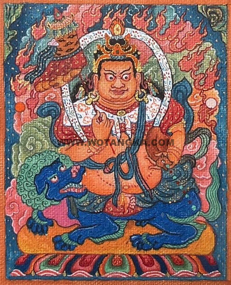 编号118-3181950：彩绘小唐卡-财宝天王（长方形·5*4CM左右）