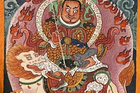 编号118-3310133：彩绘小唐卡-财宝天王（长方形·5*4CM左右）