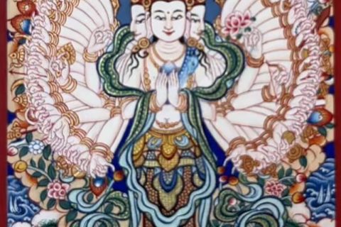 编号118-5459000：彩绘小唐卡-千手观音（长方形·5*4CM左右）