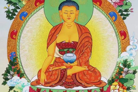 编号138-139433：彩绘唐卡-释迦牟尼佛（40*30CM左右）