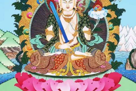 编号138-311348：彩绘唐卡-虚空藏菩萨（61*45CM左右）