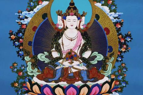 编号138-311378：彩绘唐卡-四面大日如来（75*52CM左右）
