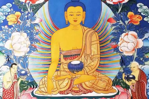 编号138-567301：彩绘唐卡-释迦牟尼佛（79*56CM左右）
