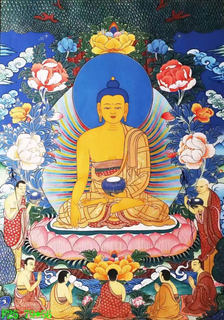 编号138-567301：彩绘唐卡-释迦牟尼佛（79*56CM左右）