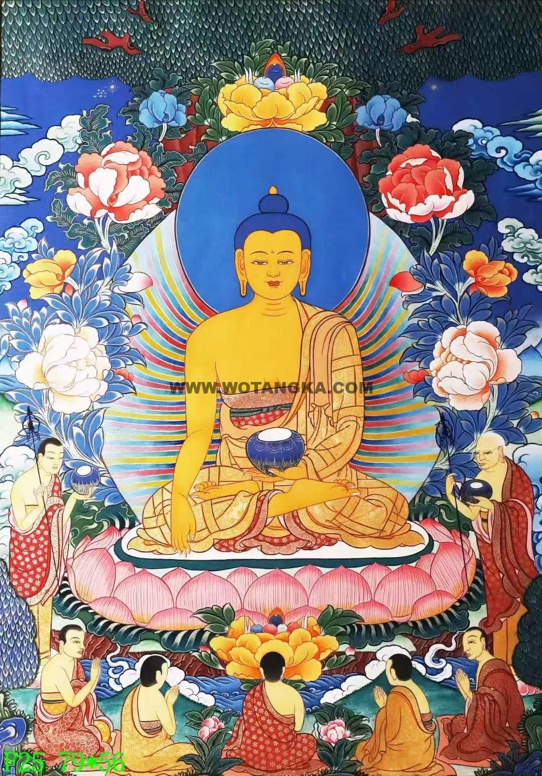 编号138-567301:彩绘唐卡-释迦牟尼佛(79*56CM左右)