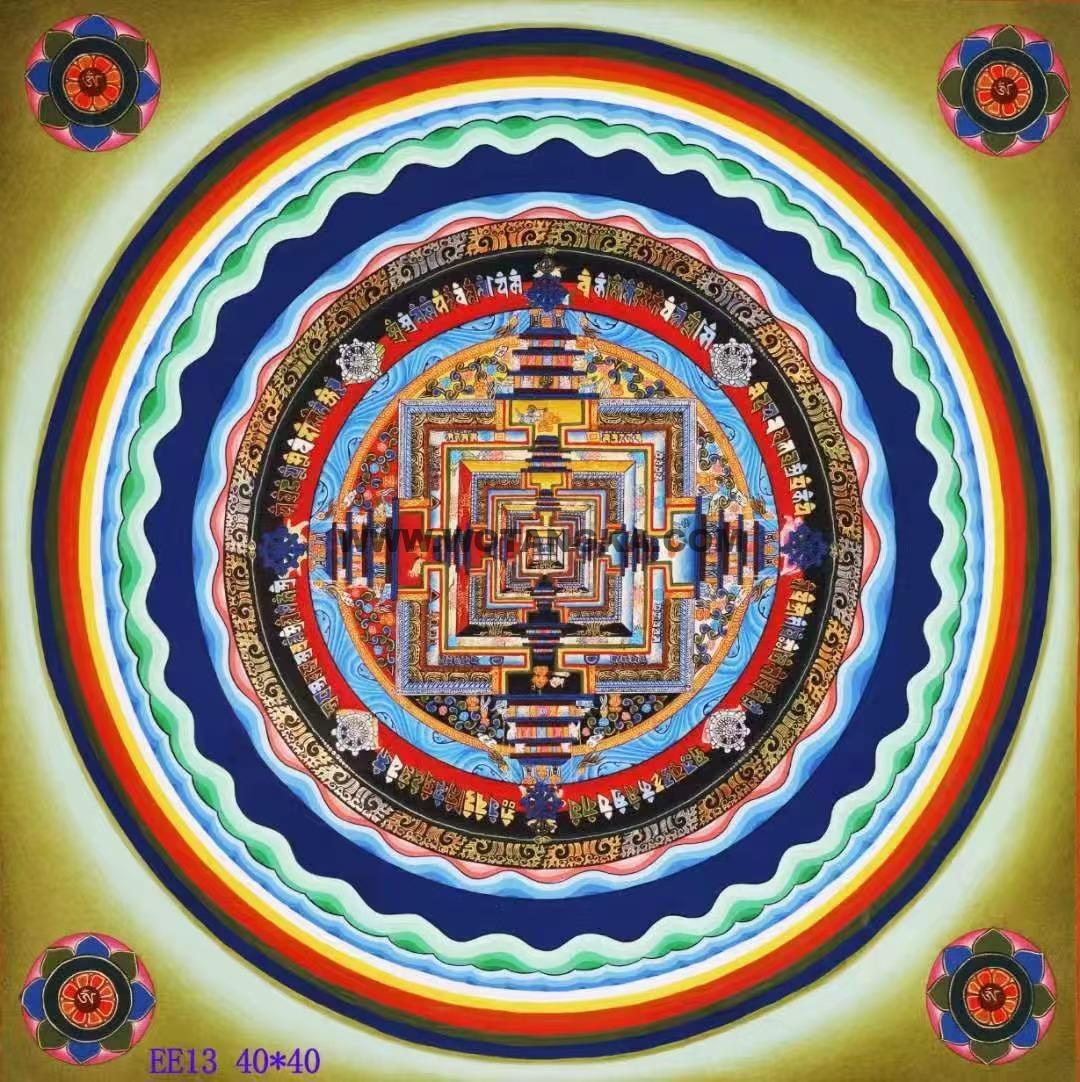 编号138-915271:彩绘唐卡-时轮金刚坛城(40*40CM左右)