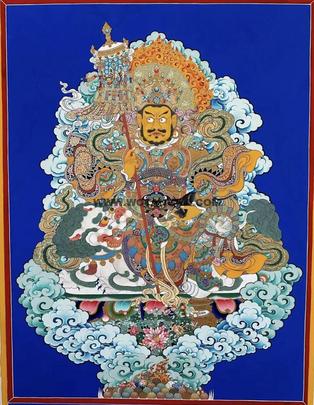 编号188-155301:彩绘唐卡-财宝天王(80*60CM左右)