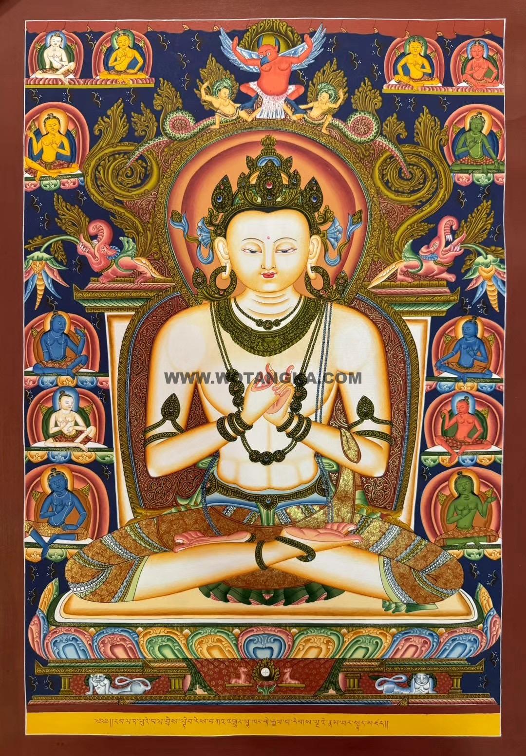 编号188-605454:彩绘唐卡-大日如来·五方佛(80*60CM左右)