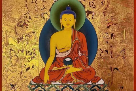 编号188-693070：黄金唐卡-释迦牟尼佛（100*70CM左右）