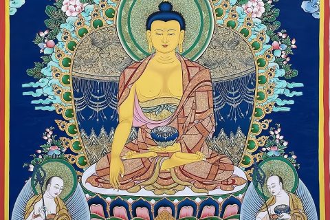 编号188-780345：彩绘唐卡-释迦牟尼佛（80*60CM左右）
