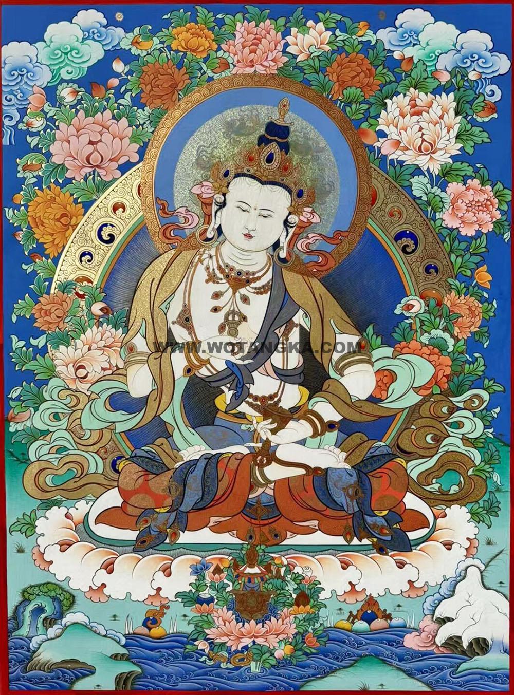 |已结缘·可定制|唐卡寄卖编号:JM·188-819564-金刚萨埵药吉祥莲台忏悔如意供养图(彩唐)