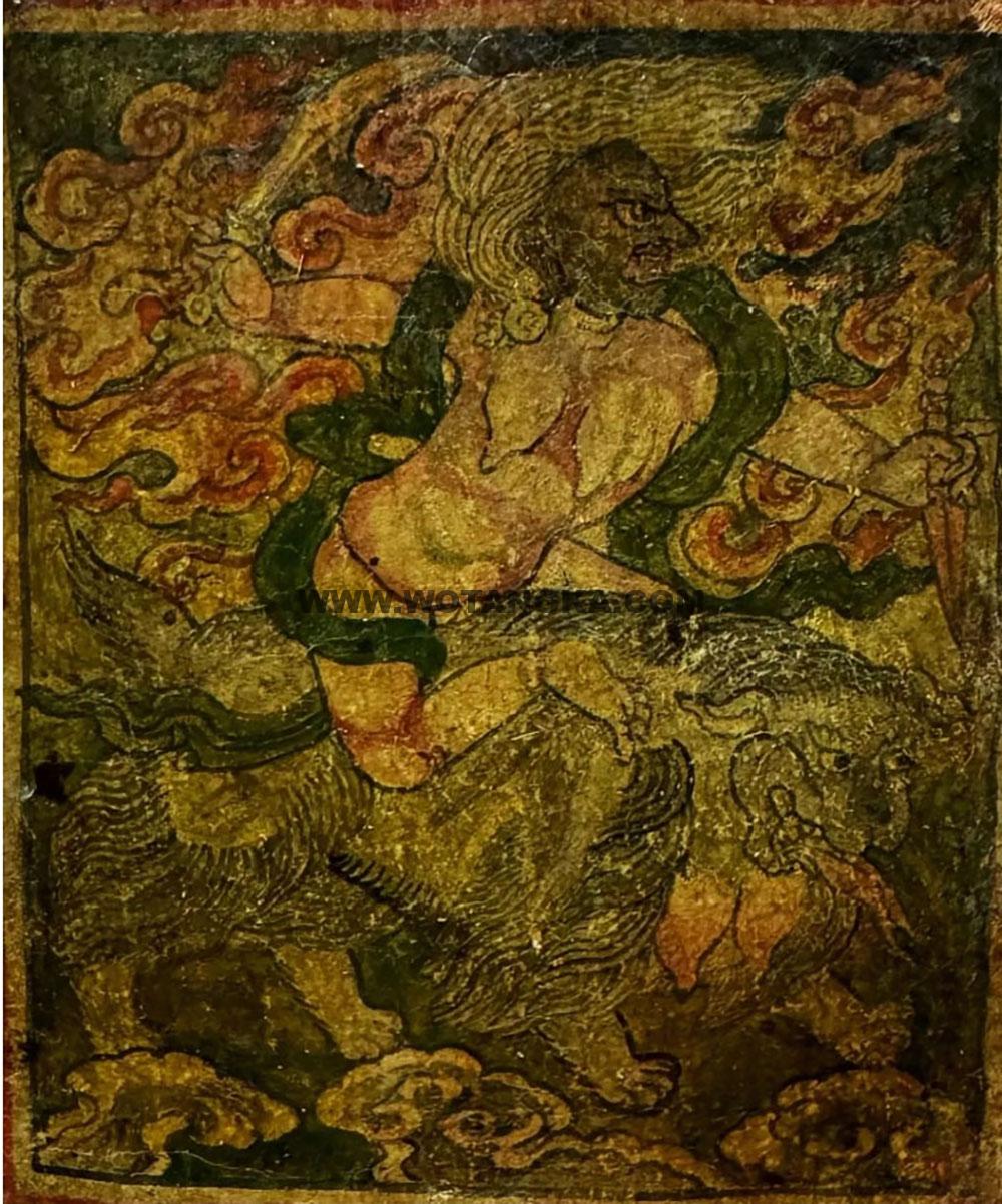 沃唐卡编号AC21071:莲师教敕之主尊·红面女命主