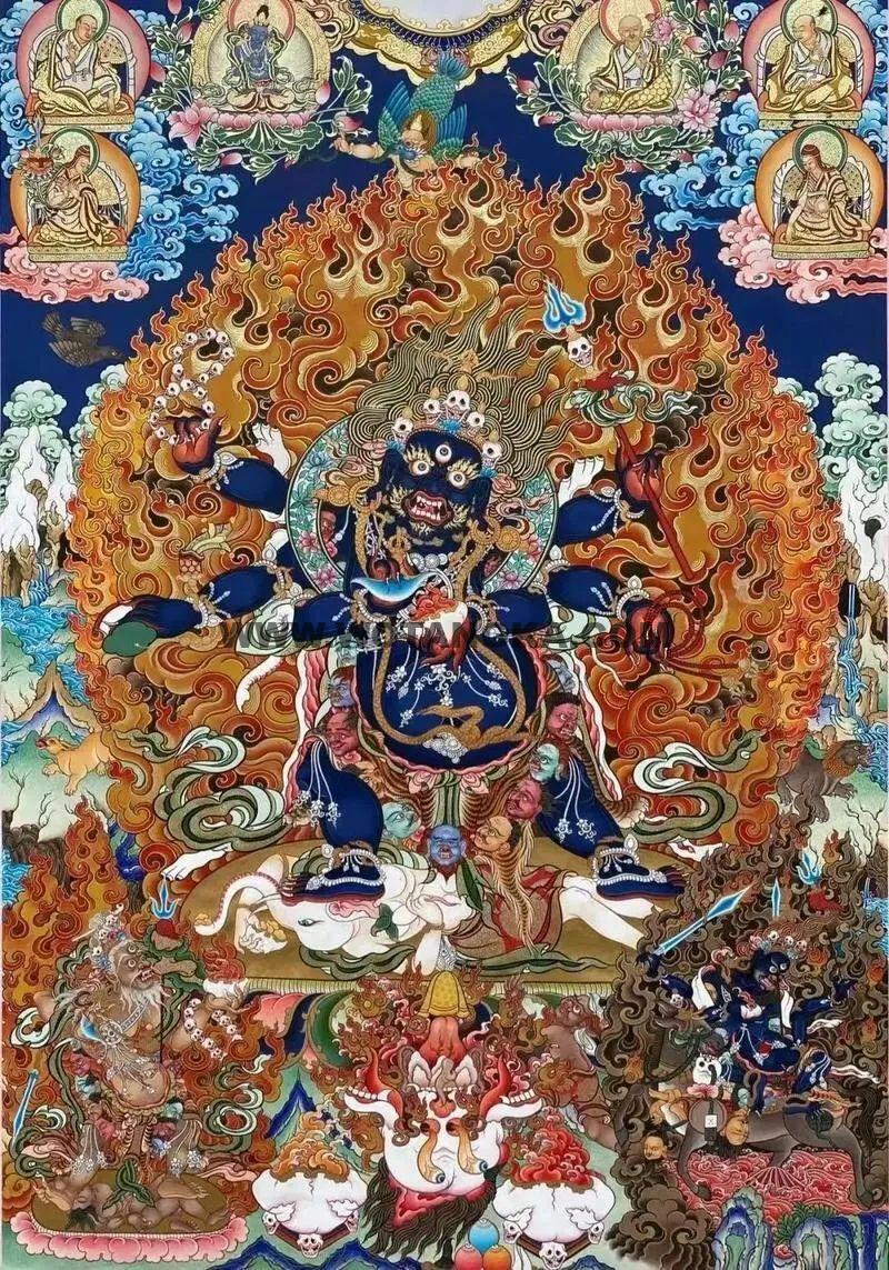 沃唐卡编号AC28451：六臂大黑天