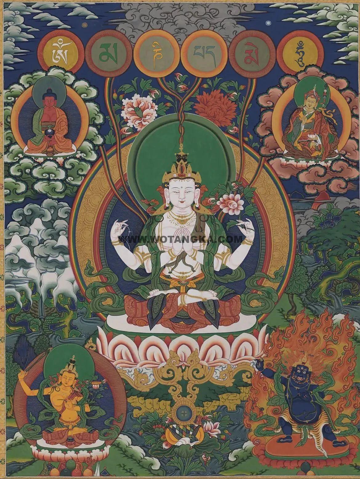 沃唐卡编号AC53175:四臂观音